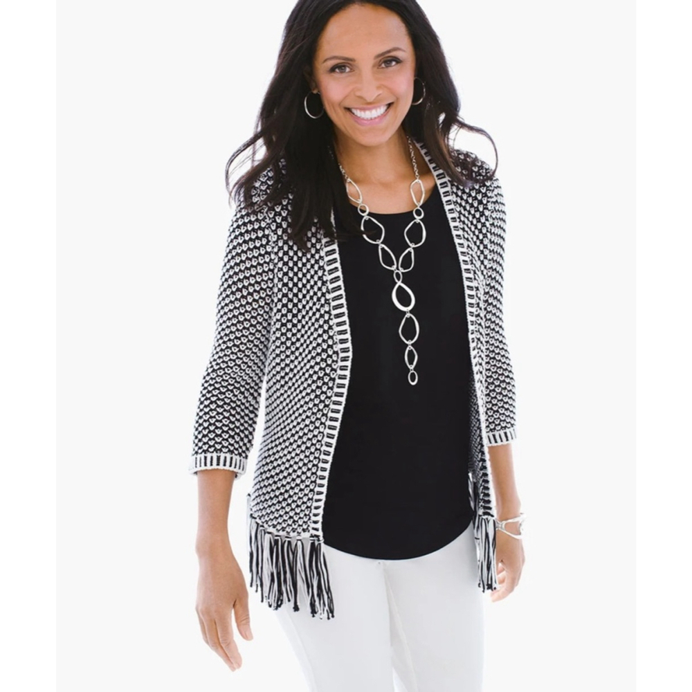 Chico’s Fringe Open Cardigan